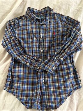 Polo by Ralph Lauren Navy Blue Multicolor Plaid Button-Down Shirt